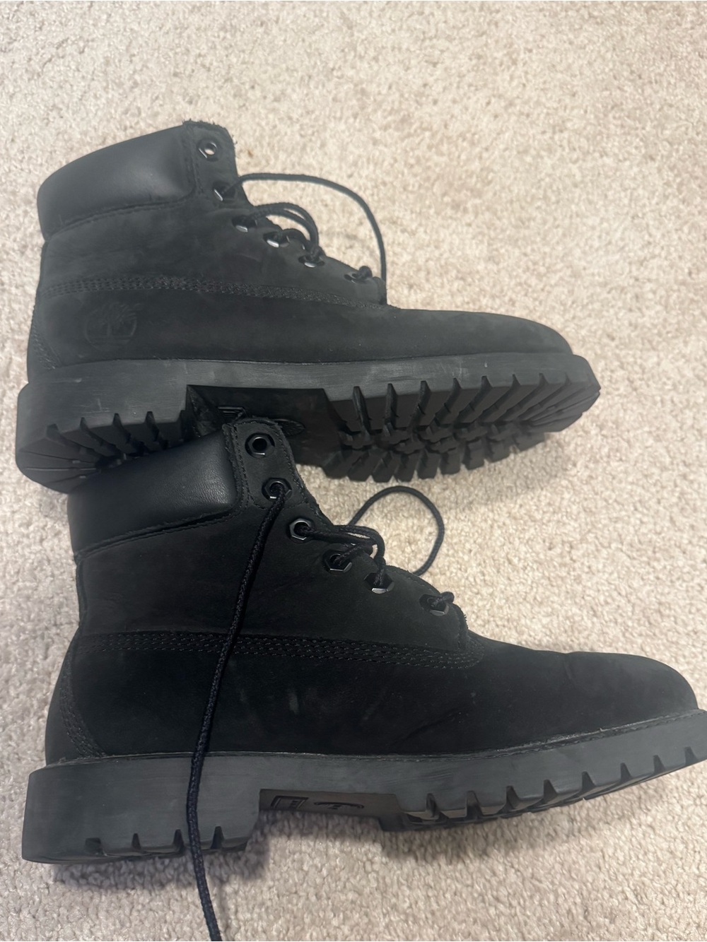 Timberland Black Nubuck Lace-Up Work Boots